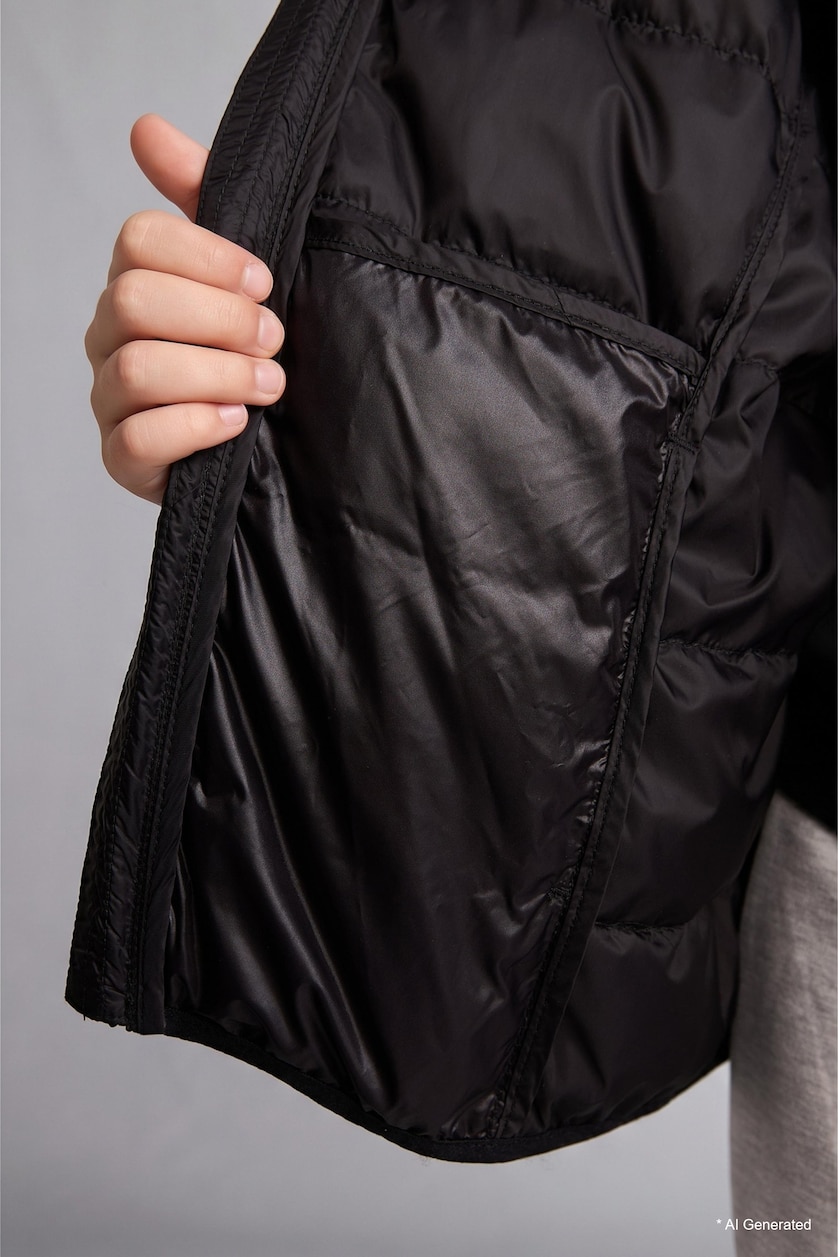 Young Girls - Teen Girls Black Girl Waterproof Hooded Down Puffer Jacket