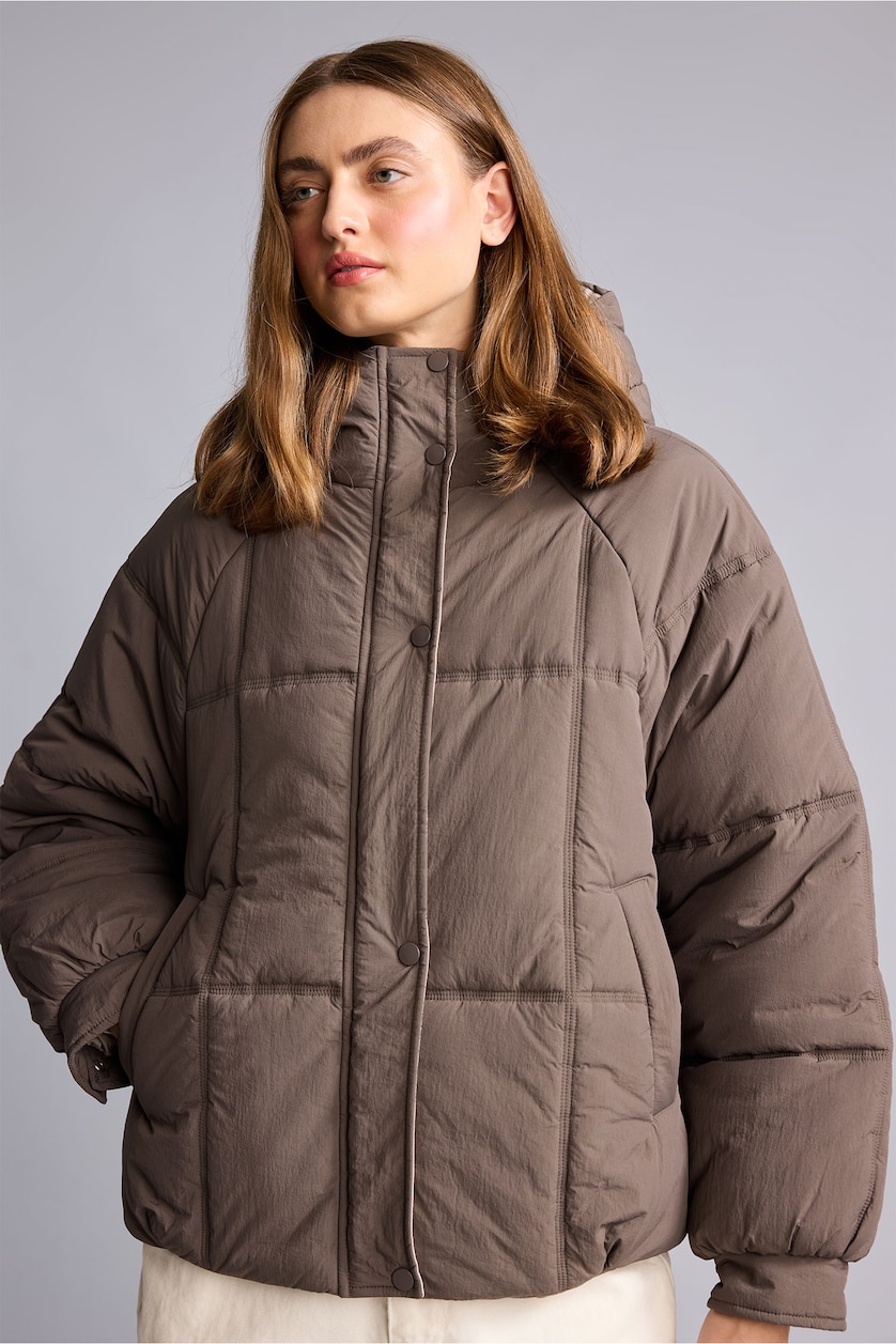 Kadın Kahve Regular Fit Şişme Mont
