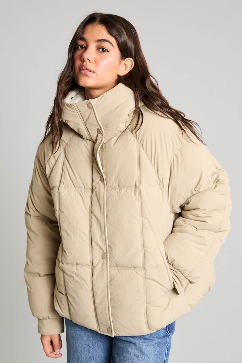 Kadın Yeşil Regular Fit Şişme Mont