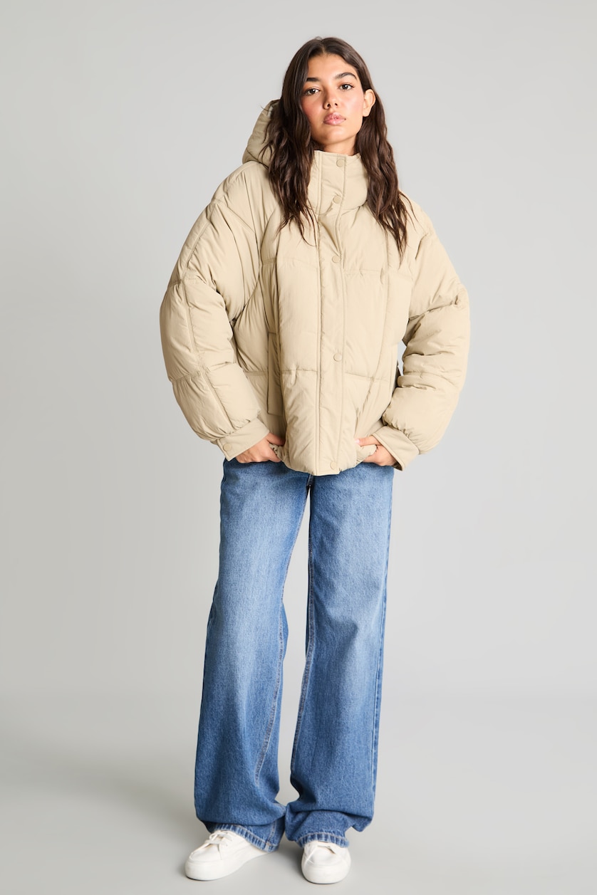 Kadın Yeşil Regular Fit Şişme Mont