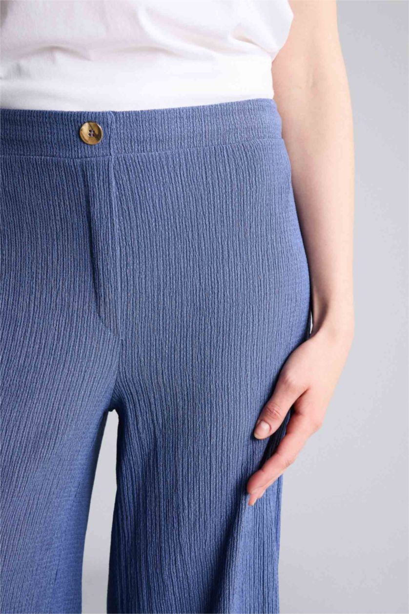 Kadın İndigo Culotte Bürümcük Pantolon