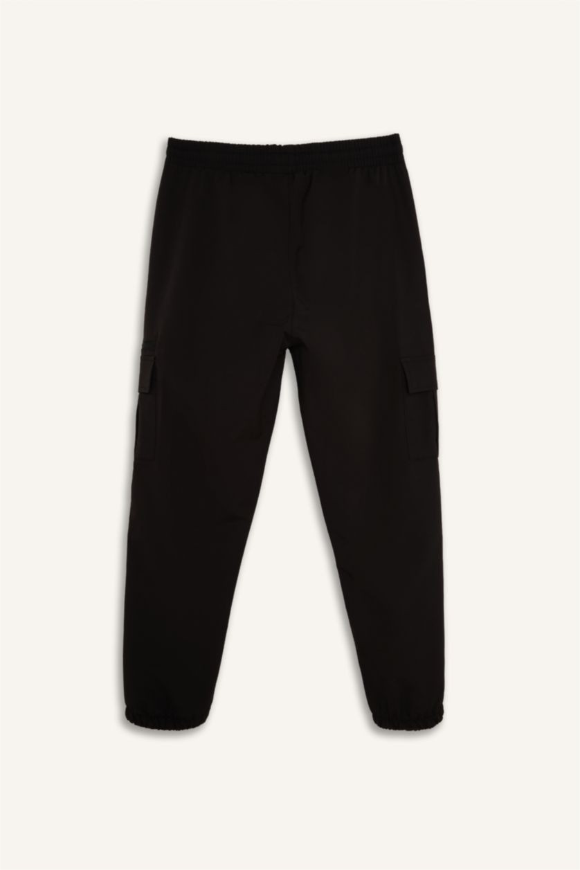 Men Black Standard Fit Woven Jogger
