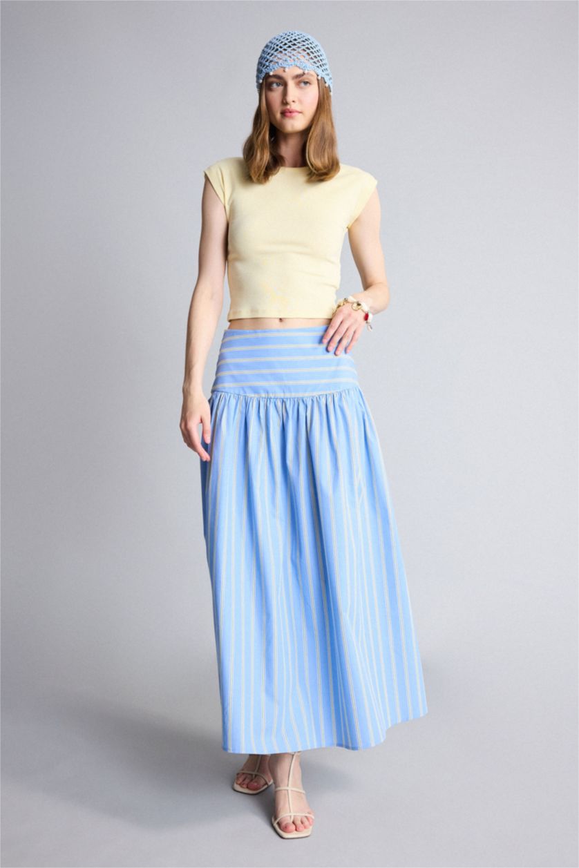 Women Blue A Cut Maxi
