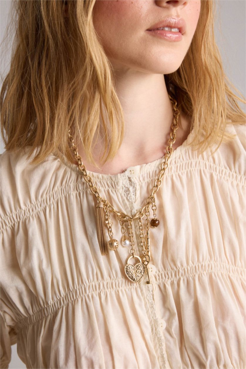 Women Antik Sarı Necklace
