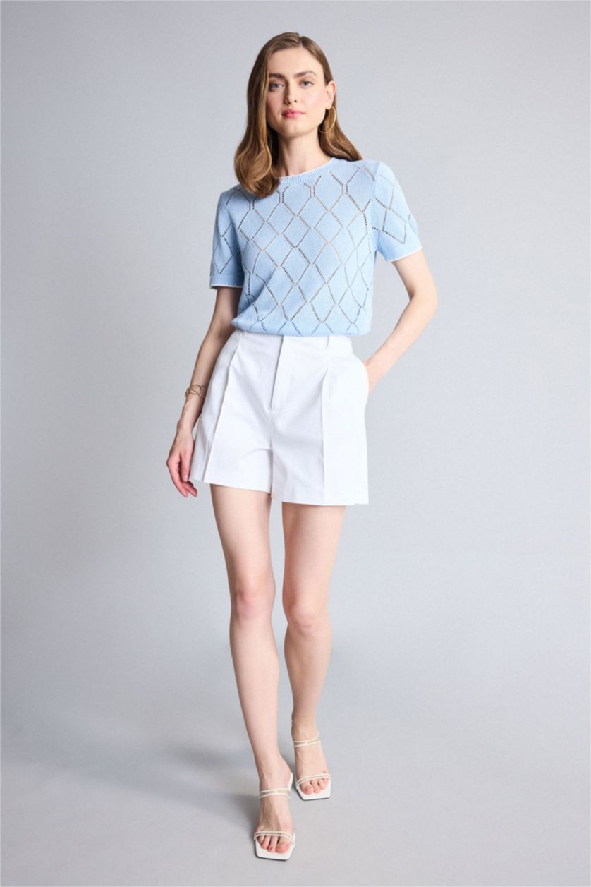 Women Light Blue Regular Fit Pullover