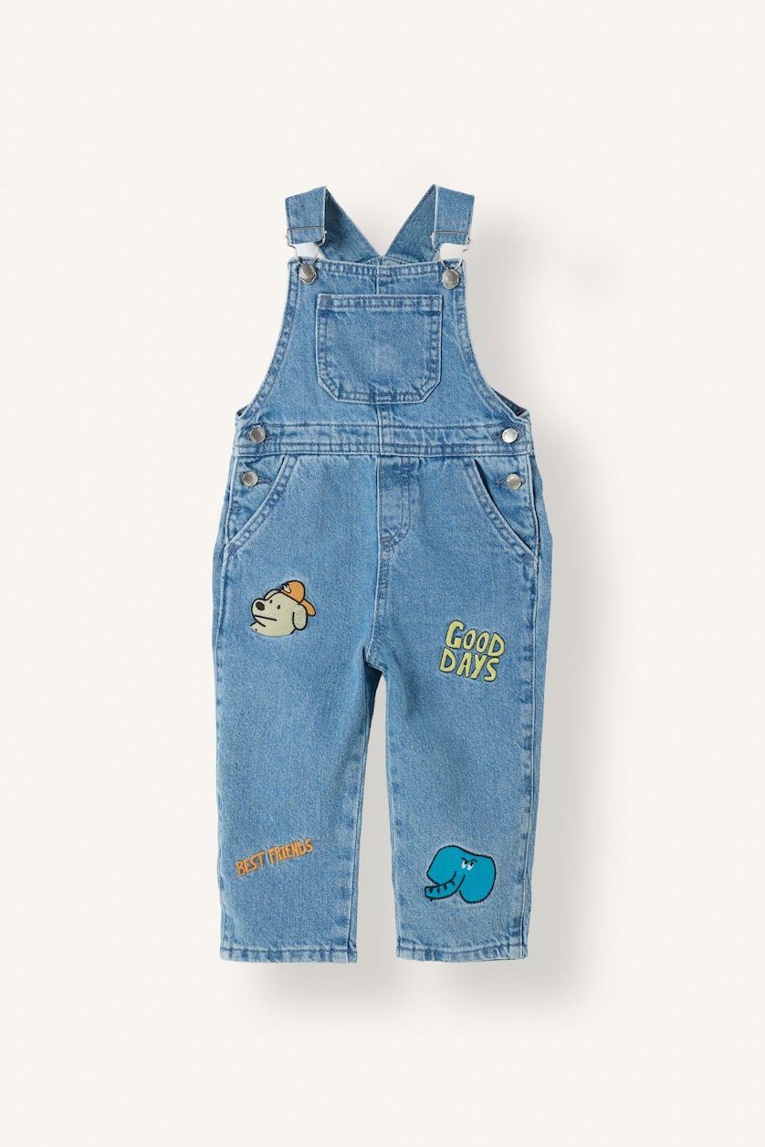 Erkek Bebek Açık Mavi Aplikeli Jean Tulum Erkek Bebek