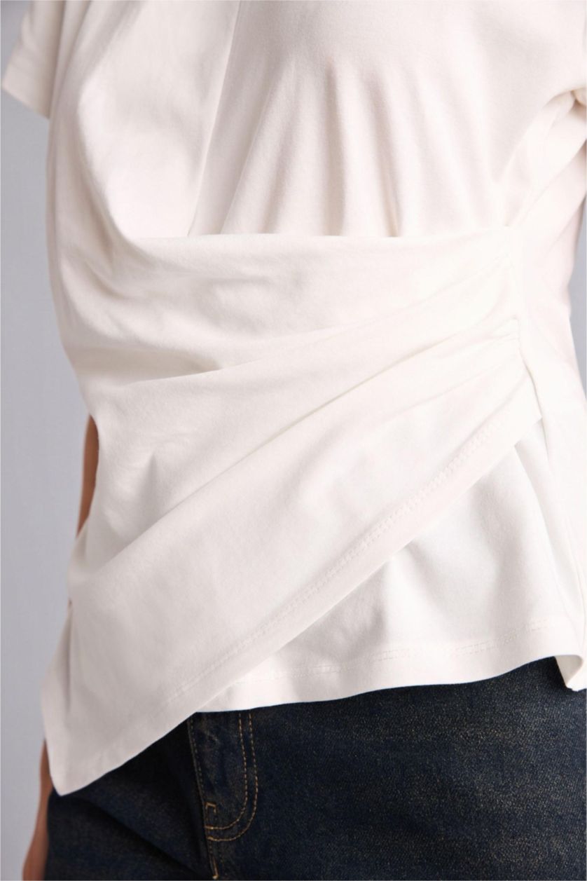 Women Ecru Short Sleeve T-Shirt