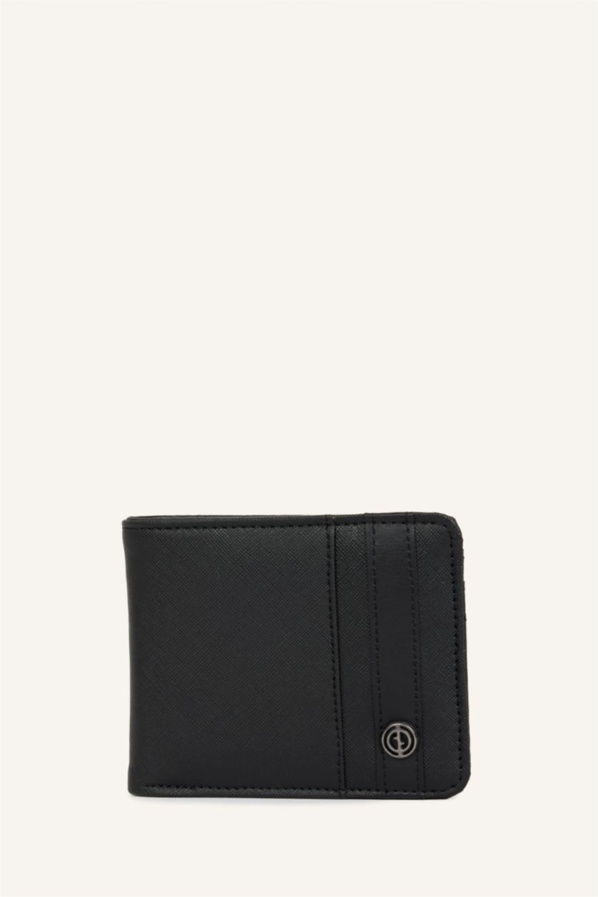 Men Black Man Faux Leather Wallets