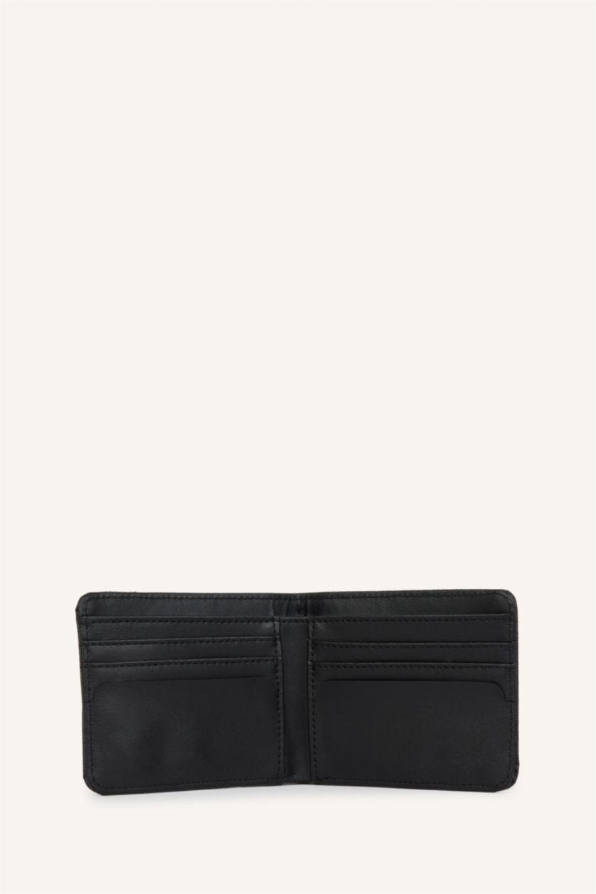 Men Black Man Faux Leather Wallets
