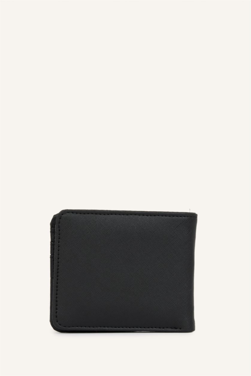 Men Black Man Faux Leather Wallets