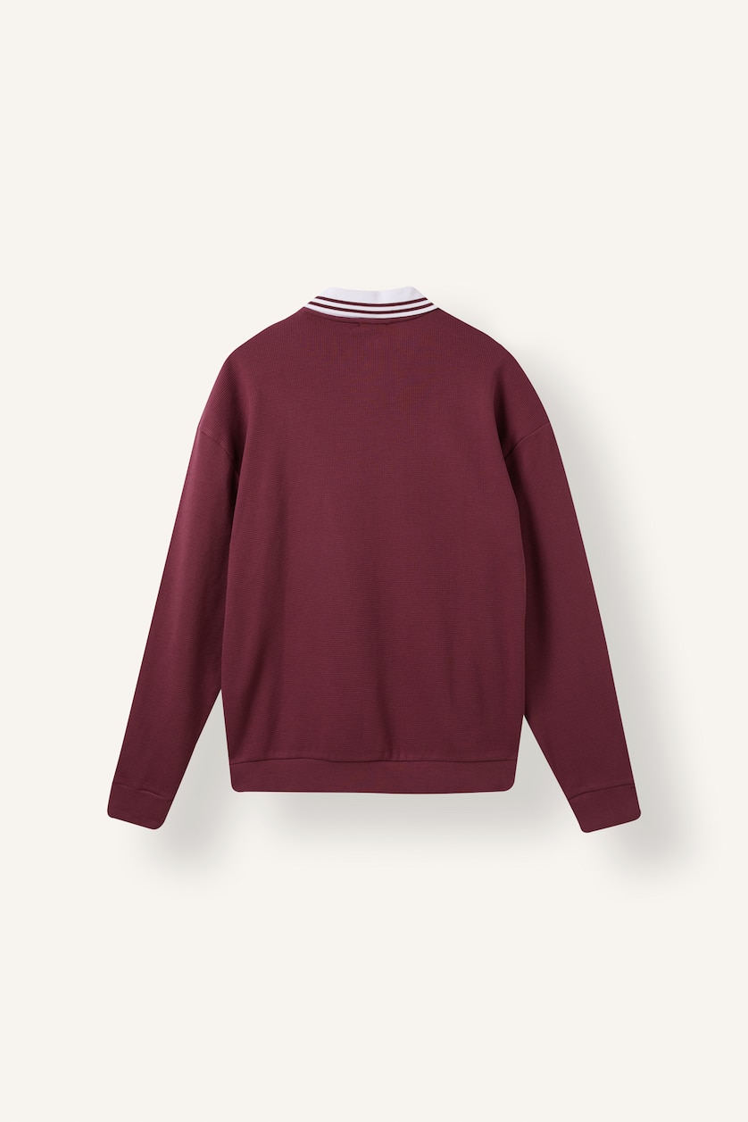 Men Bordeaux Boxy Fit Sweatshirt