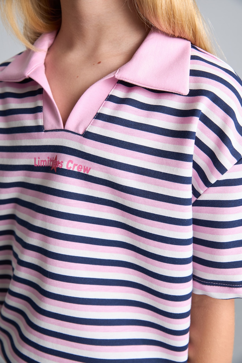FILLES Violet Polo lilas imprimé à manches courtes pour fille