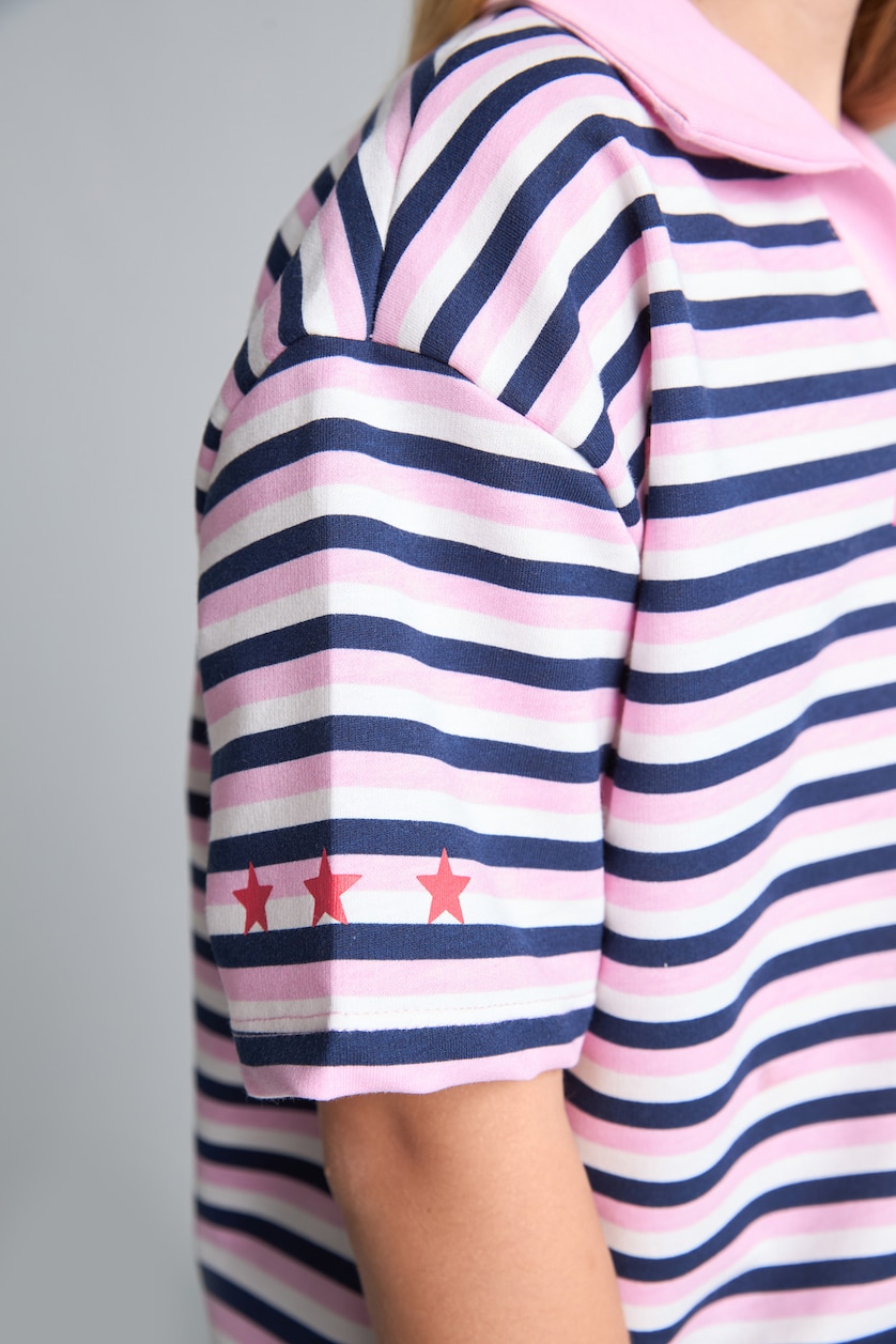 FILLES Violet Polo lilas imprimé à manches courtes pour fille