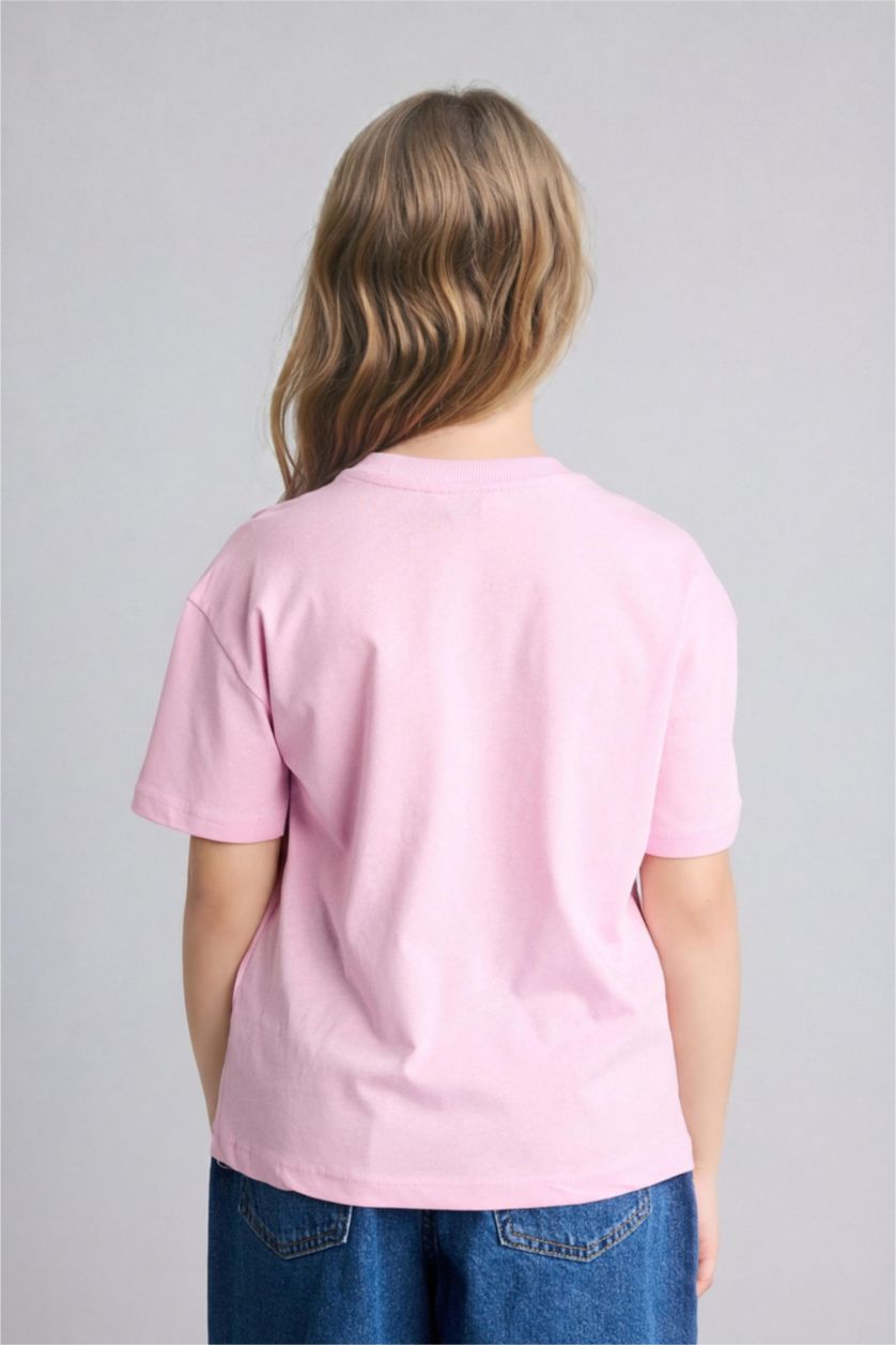 Young Girls - Teen Girls Light Pink Girl Printed Light Pink T-Shirt