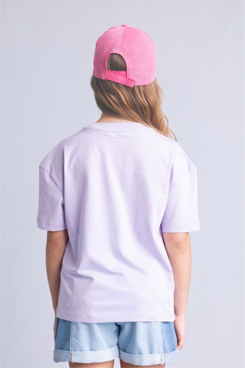 Young Girls - Teen Girls Lilac Girl Printed Short Sleeve Lilac T-Shirt