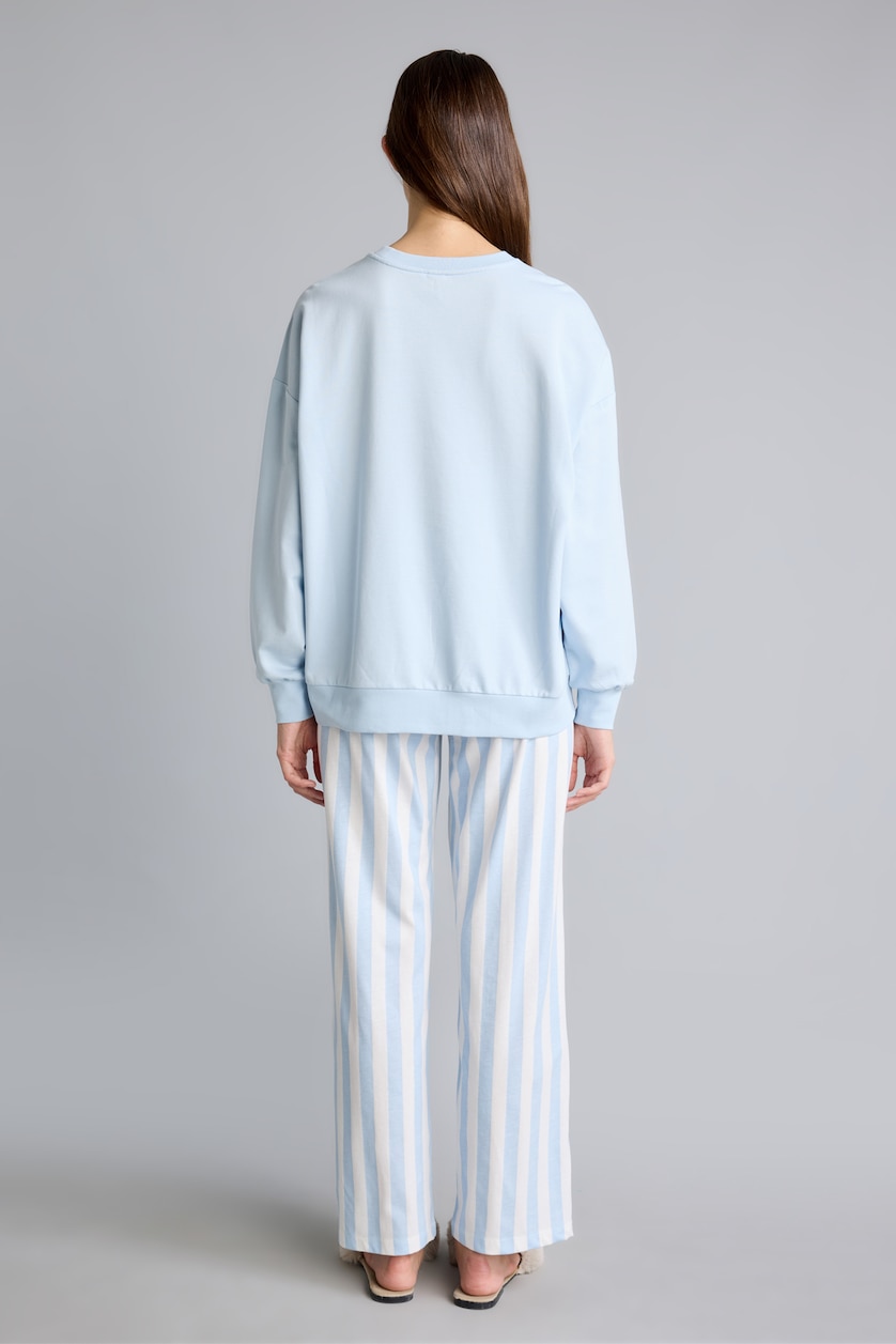 Kadın Açık Mavi Regular Fit Baskılı Pijama Takımı