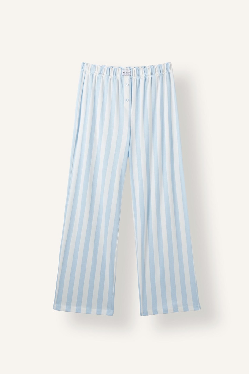 Kadın Açık Mavi Regular Fit Baskılı Pijama Takımı