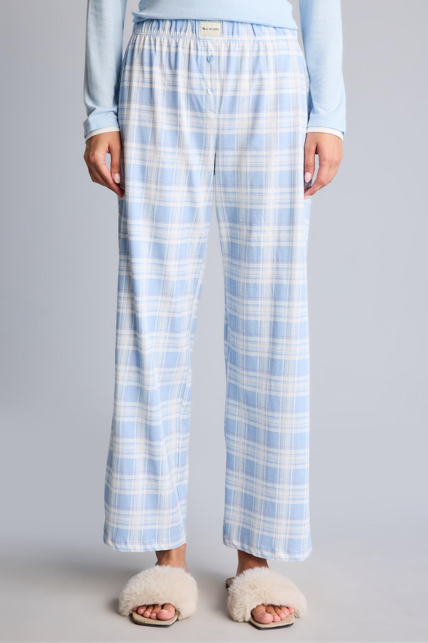 Kadın Açık Mavi Slim Fit Ribana Pijama Takımı