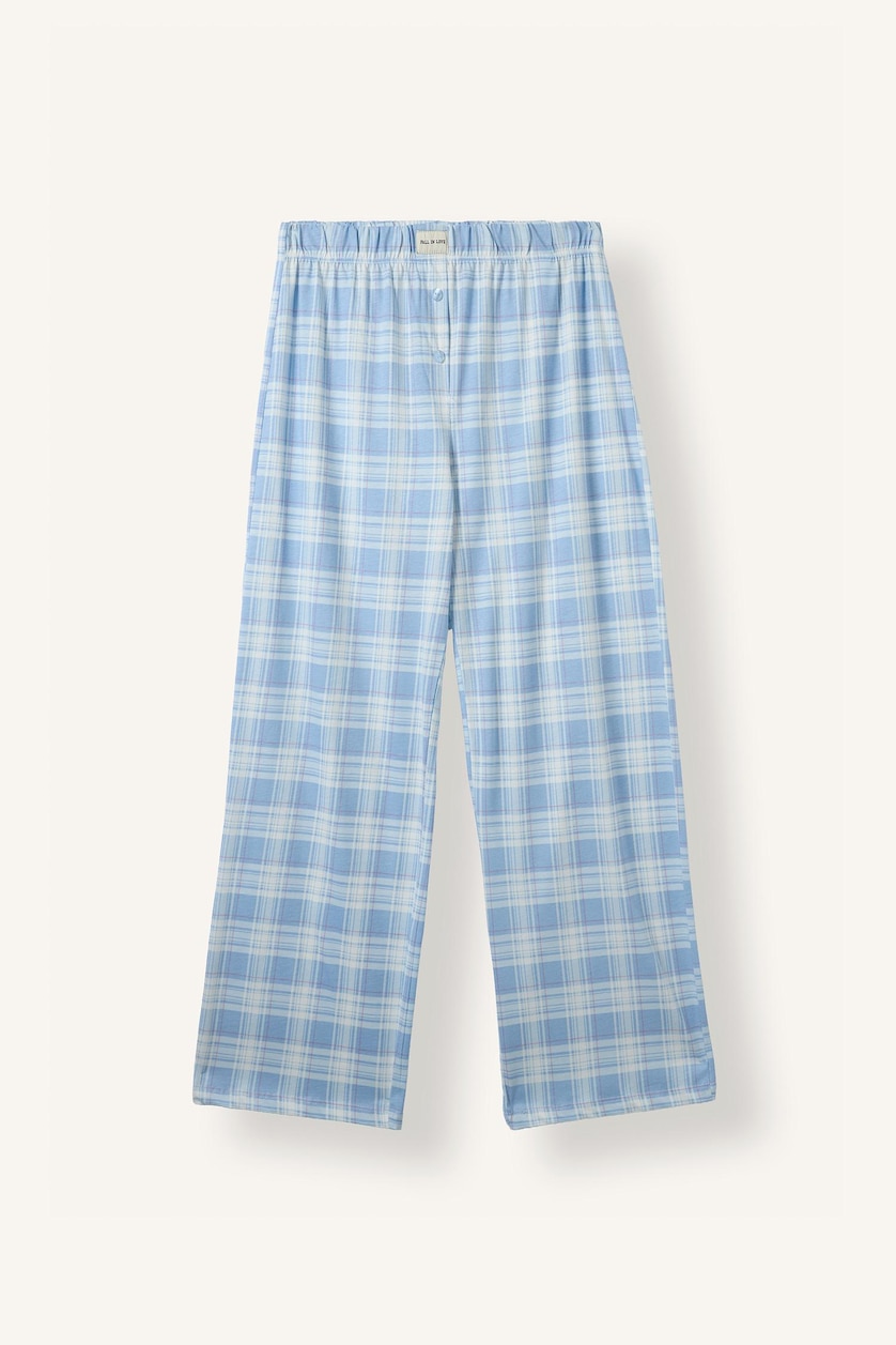 Kadın Açık Mavi Slim Fit Ribana Pijama Takımı