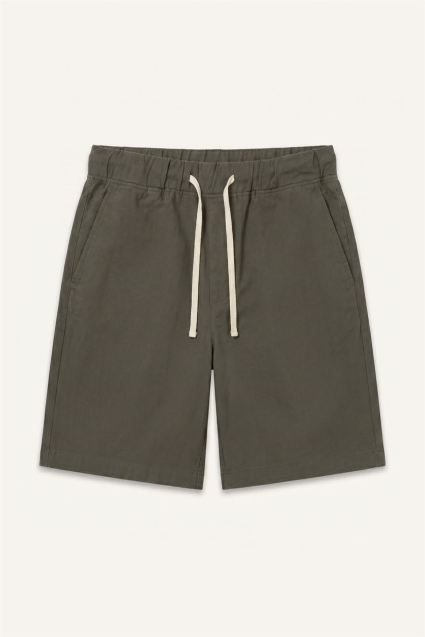 Erkek Koyu Haki Relaxed Fit Bermuda Şort