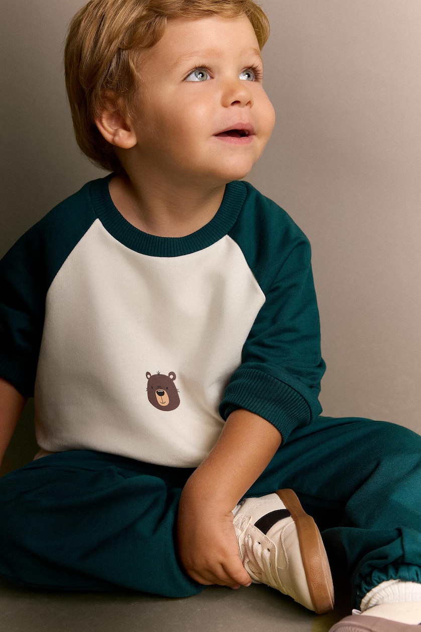 BABY BOY Green Baby Boy 2-Piece Green Bear Print Set