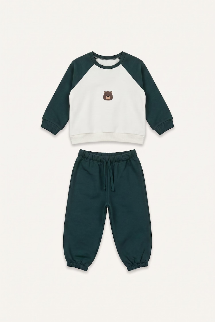 BABY BOY Green Baby Boy 2-Piece Green Bear Print Set