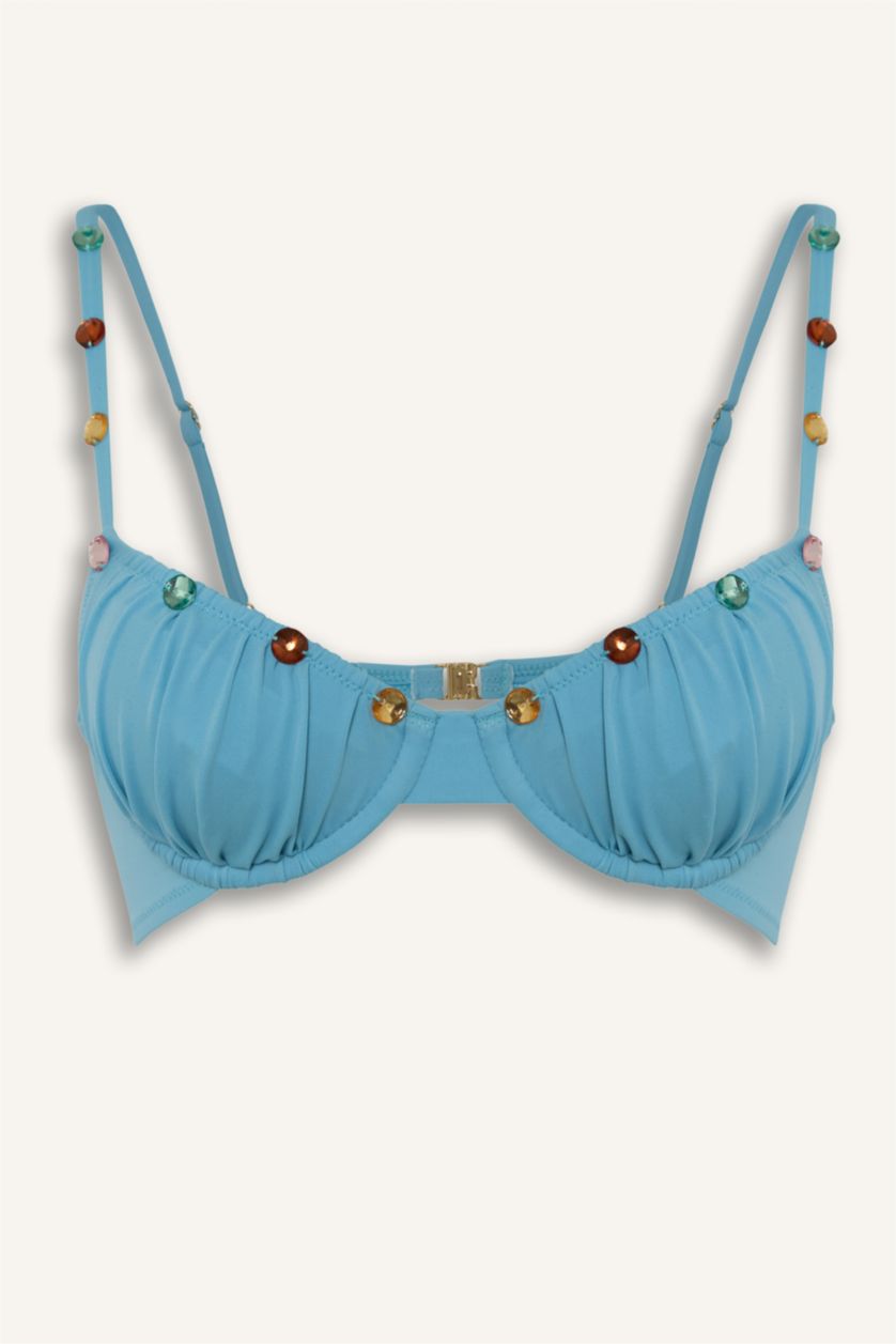 Kadın Açık Mavi Lilyrose X DeFacto Regular Fıt Bikini Üstü