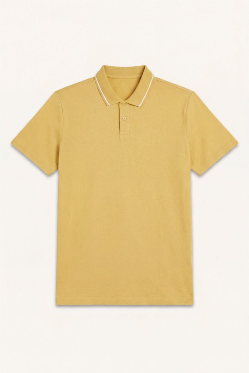 Men Yellow Regular Fit Short Sleeve Polo T-Shirt