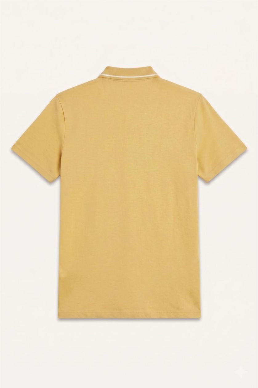 Erkek Sarı %100 Pamuk Regular Fit Polo Tişört
