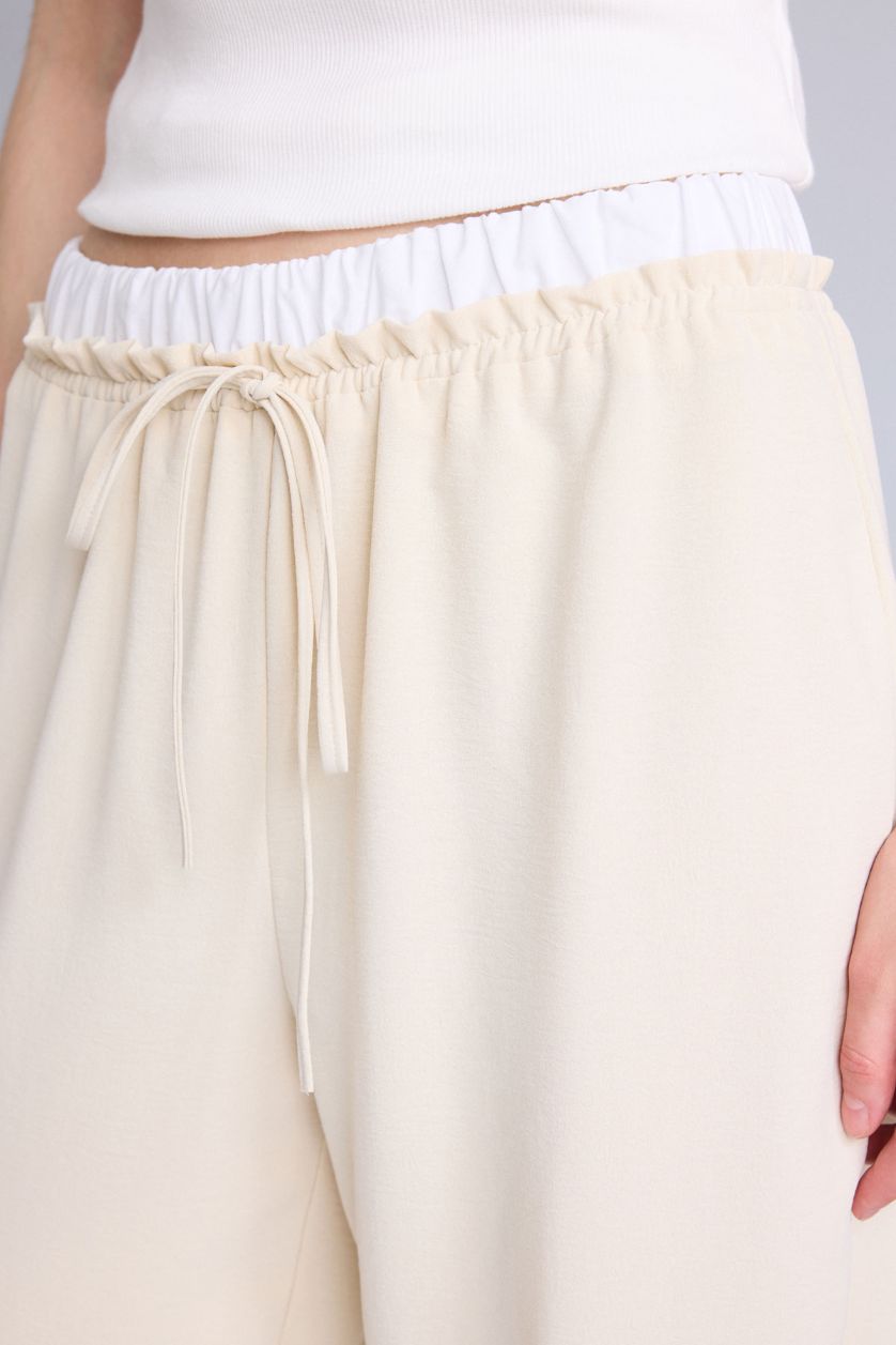 Kadın Bej Regular Fit Yüksek bel Pantolon