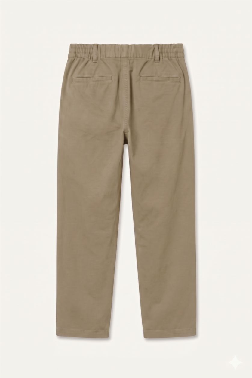 Men Beige Tapered Fit Trousers