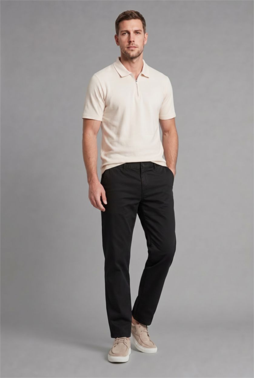 Men Black Tapered Fit Trousers