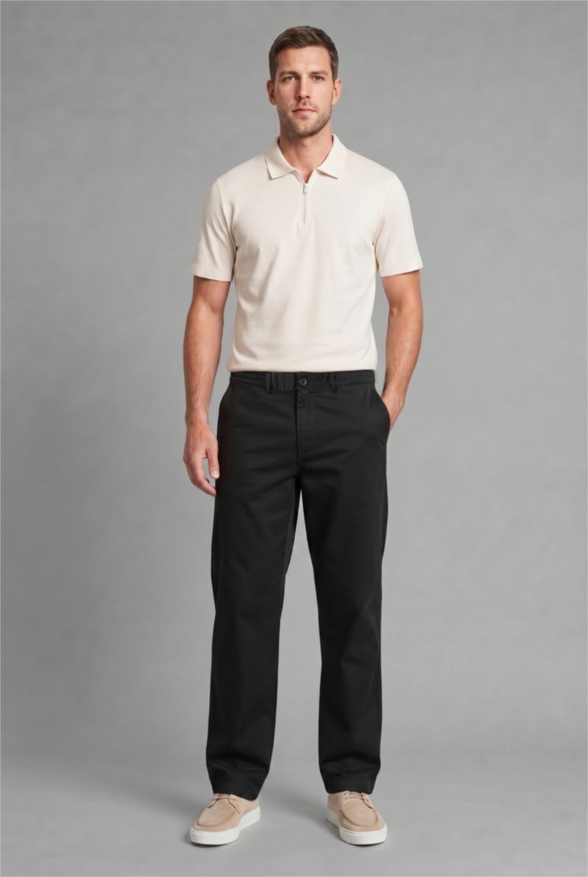 Men Black Tapered Fit Trousers