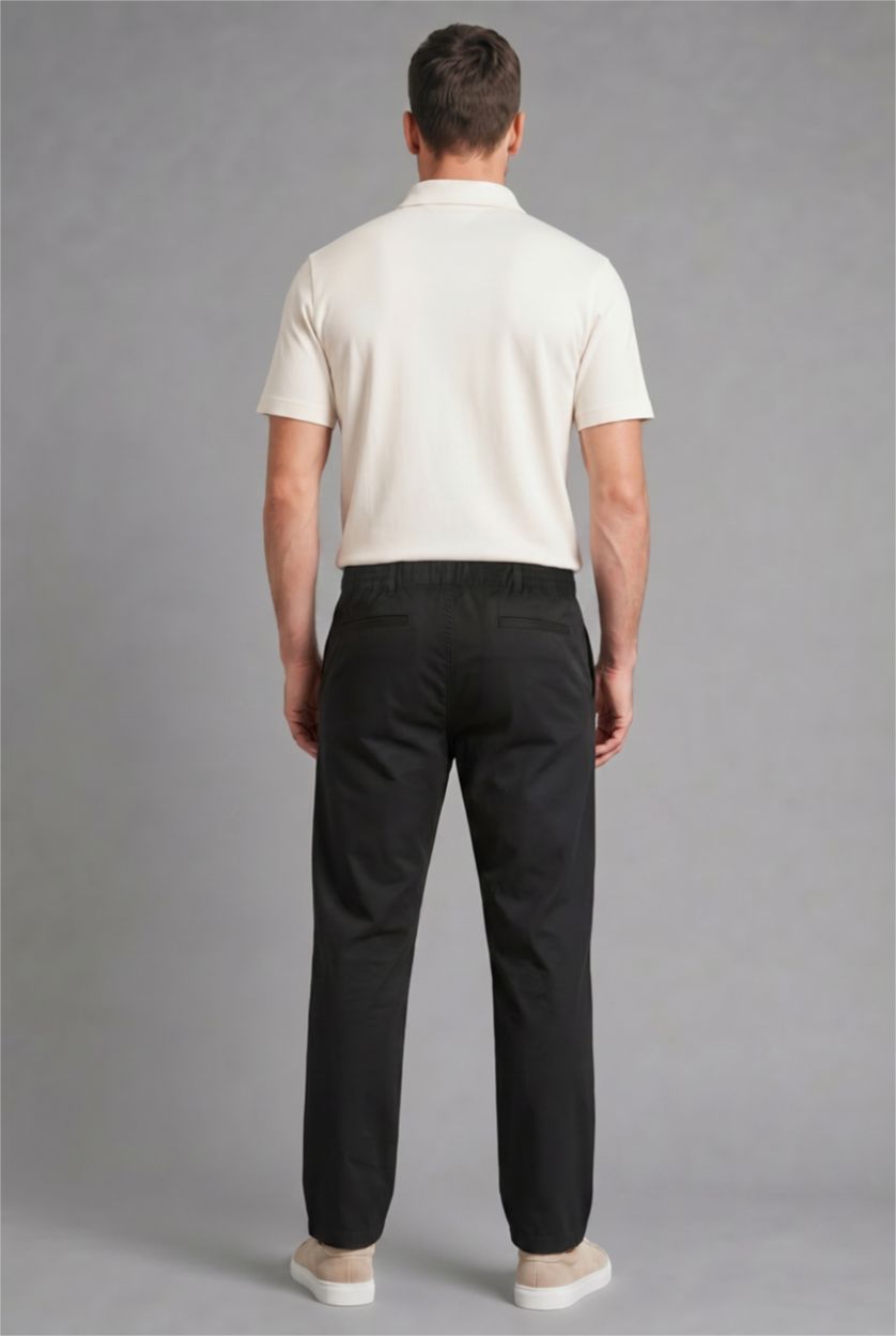 Men Black Tapered Fit Trousers