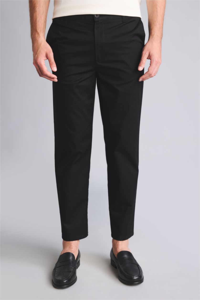 Men Black Tapered Fit Trousers