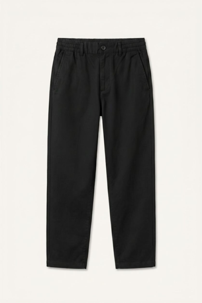 Men Black Tapered Fit Trousers