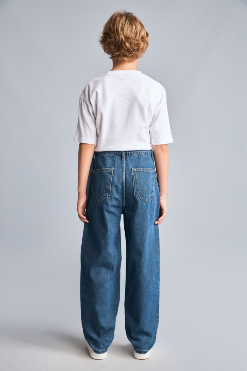 Erkek Çocuk - Genç Erkek Mavi Balloon Fit Jean Pantolon Erkek Çocuk