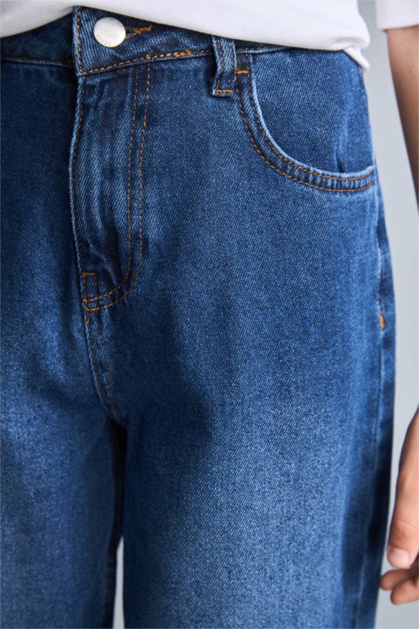 Erkek Çocuk - Genç Erkek Mavi Balloon Fit Jean Pantolon Erkek Çocuk
