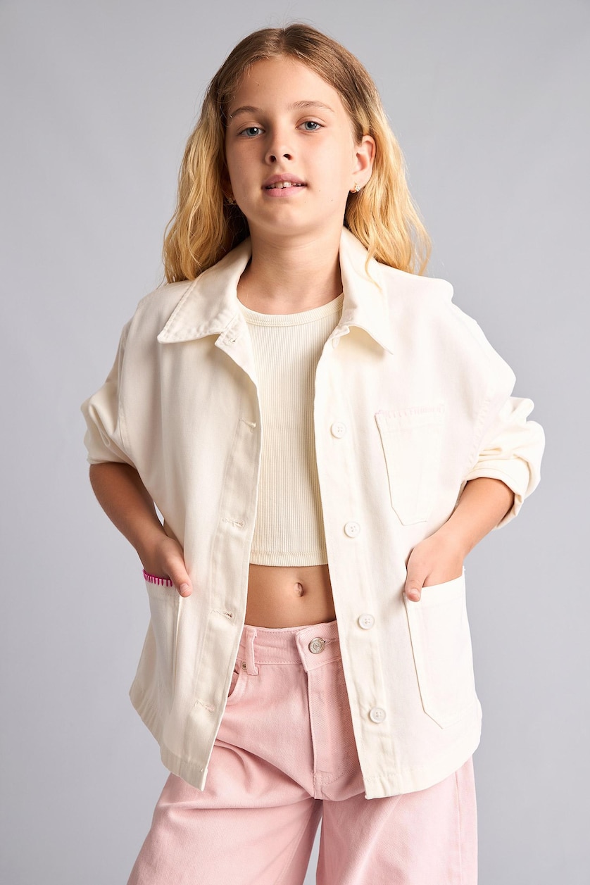 Young Girls - Teen Girls Ecru Regular Fit Long Sleeve Shirt