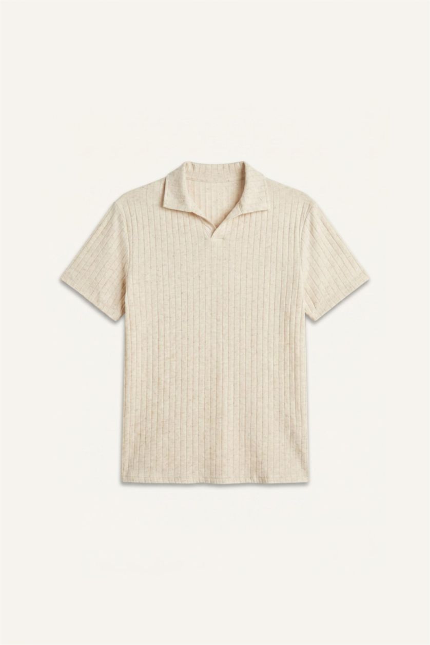 Erkek Taş Regular Fit Polo Tişört