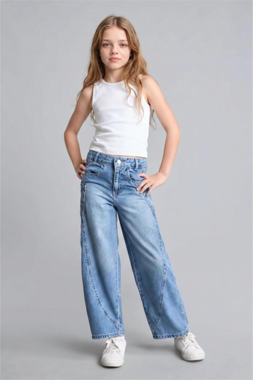 GIRLS & TEENS Blue Wide Leg Jeans