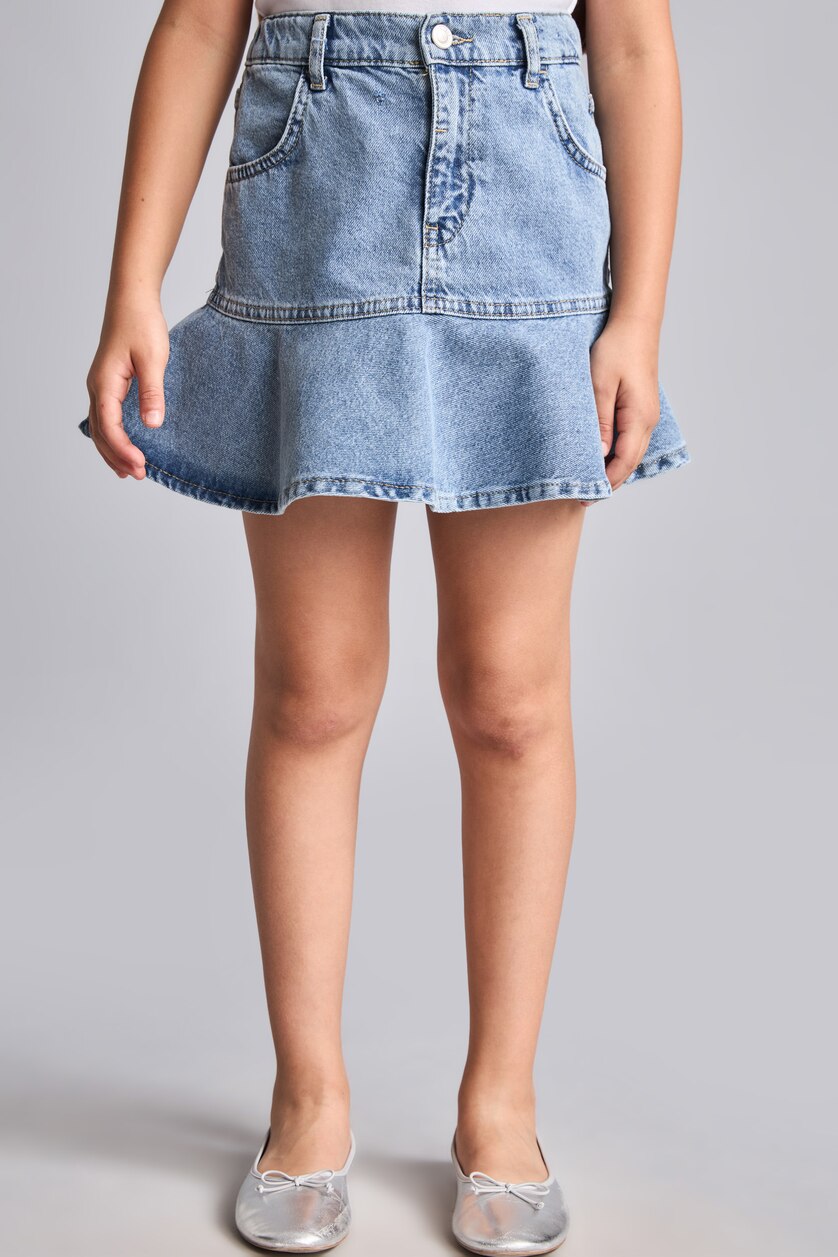 GIRLS & TEENS Blue Girl 100% Cotton Blue Denim Skirt