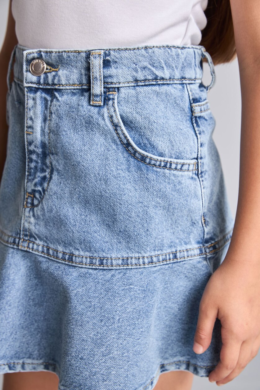 GIRLS & TEENS Blue Girl 100% Cotton Blue Denim Skirt