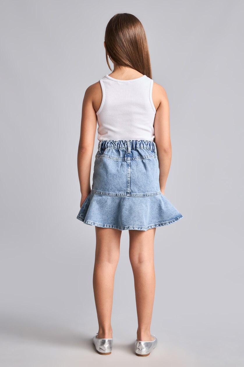 GIRLS & TEENS Blue Girl 100% Cotton Blue Denim Skirt