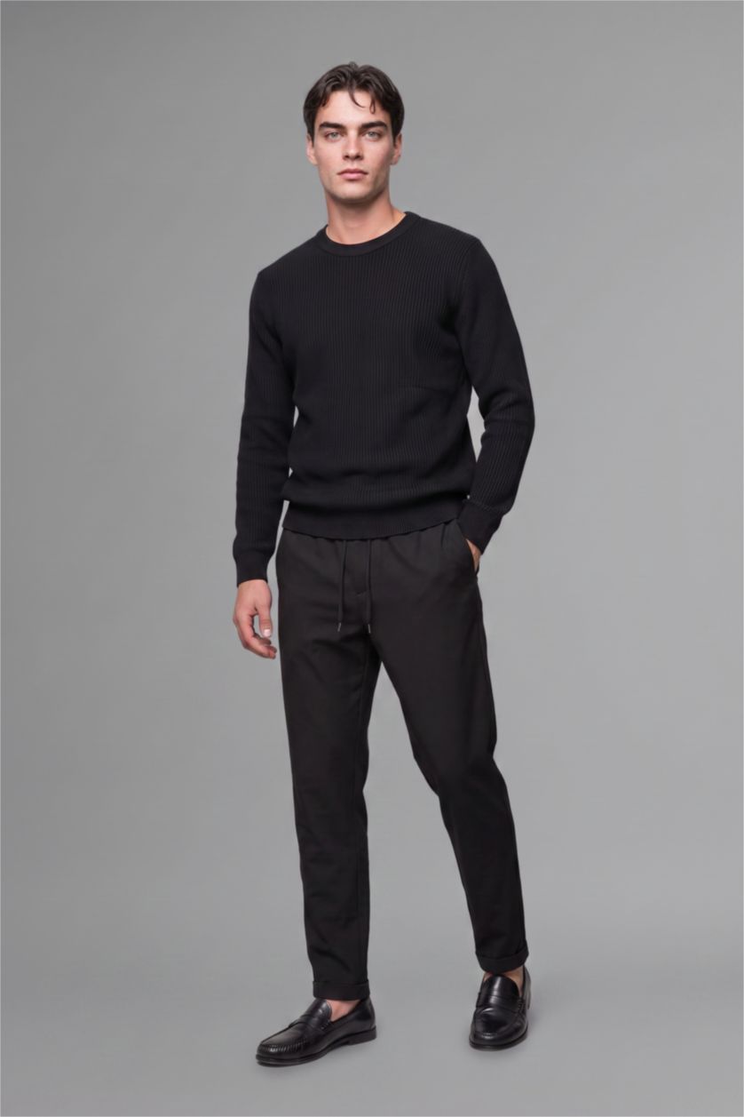 رجال أسود Standard Fit Knitwear Pullover