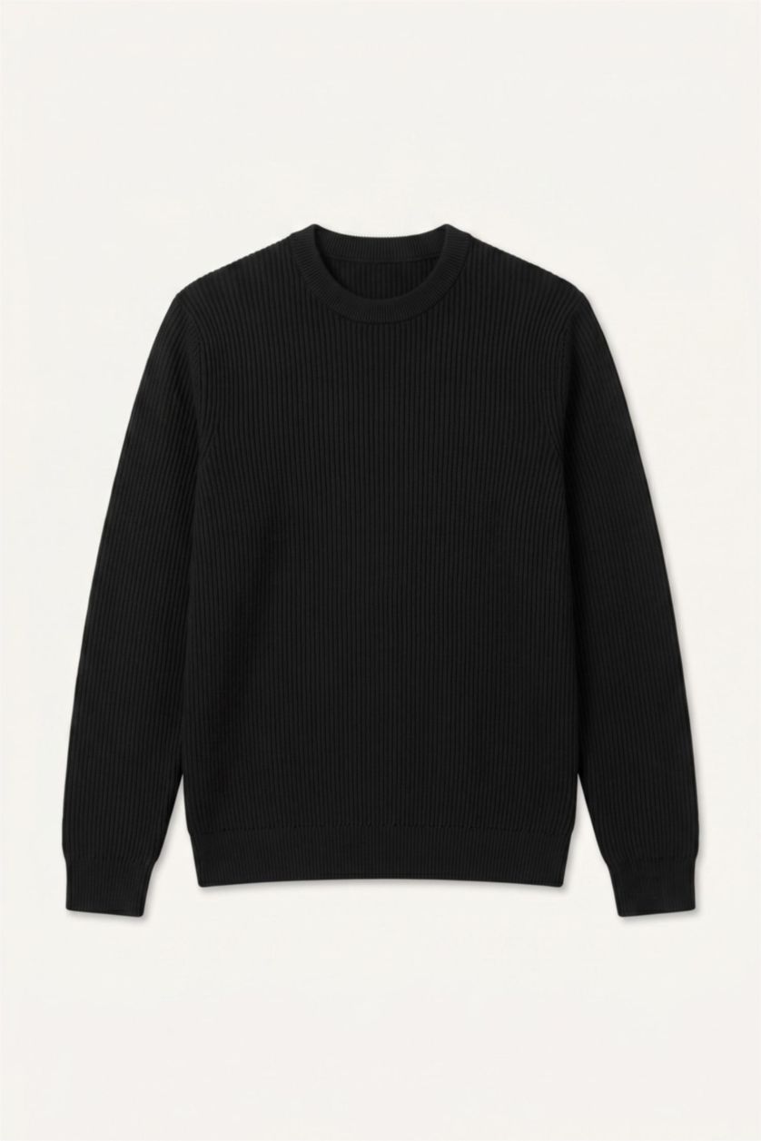 رجال أسود Standard Fit Knitwear Pullover