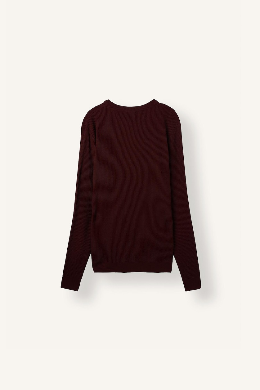 Erkek Bordo Standart Fit Basic Kazak