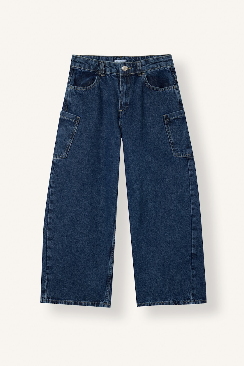 VAJZA & ADOLESHENTE Dark Blue Girl 100% Cotton Baggy Fit Jeans