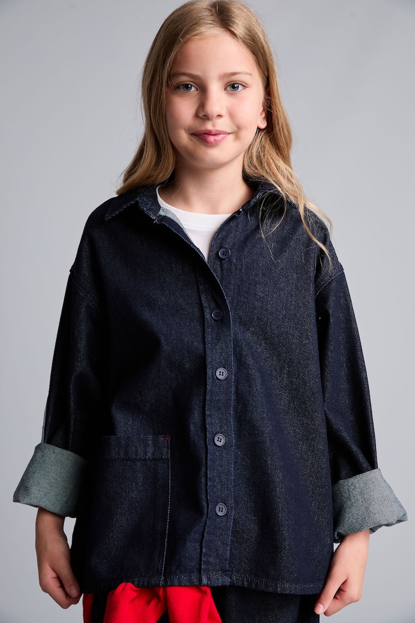 FILLES Bleu Foncé Veste en jean bleu marine 100% coton pour fille