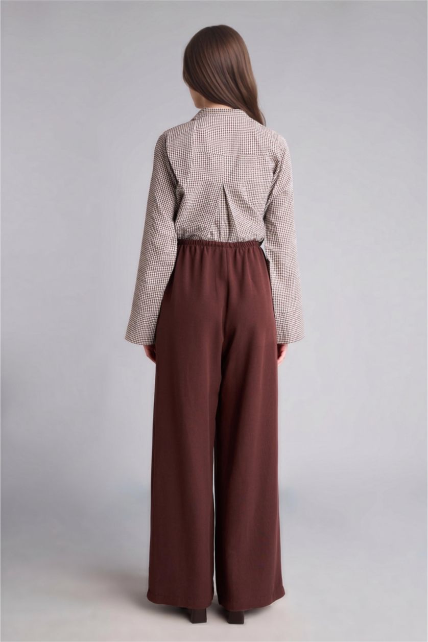 WOMAN Brown Regular Fit Linen Trousers
